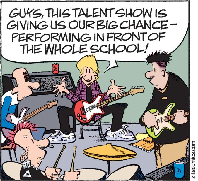 Line OCR: GUKSTHIS TALENT SHOW IS GIVING US OUR BIG CHANCE- PERFORMING IN FRONTOF THE WHOLE SCHOOL! A zitscomics.com GUKSTHIS TALENT SHOW IS GIVING US OUR BIG CHANCE- PERFORMING IN FRONTOF THE WHOLE SCHOOL! A zitscomics.com
