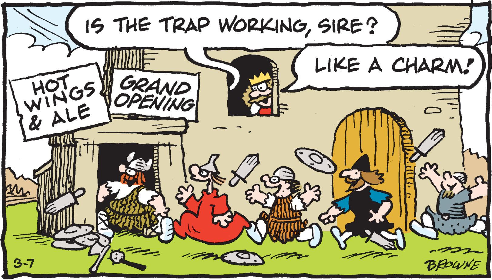 Line OCR: IS THE TRAP WORKINGSIRE? LIKE A CHARM! HOT WINGS & ALE GRAND OPENING 3-7 BROWNE IS THE TRAP WORKINGSIRE? LIKE A CHARM! HOT WINGS & ALE GRAND OPENING 3-7 BROWNE