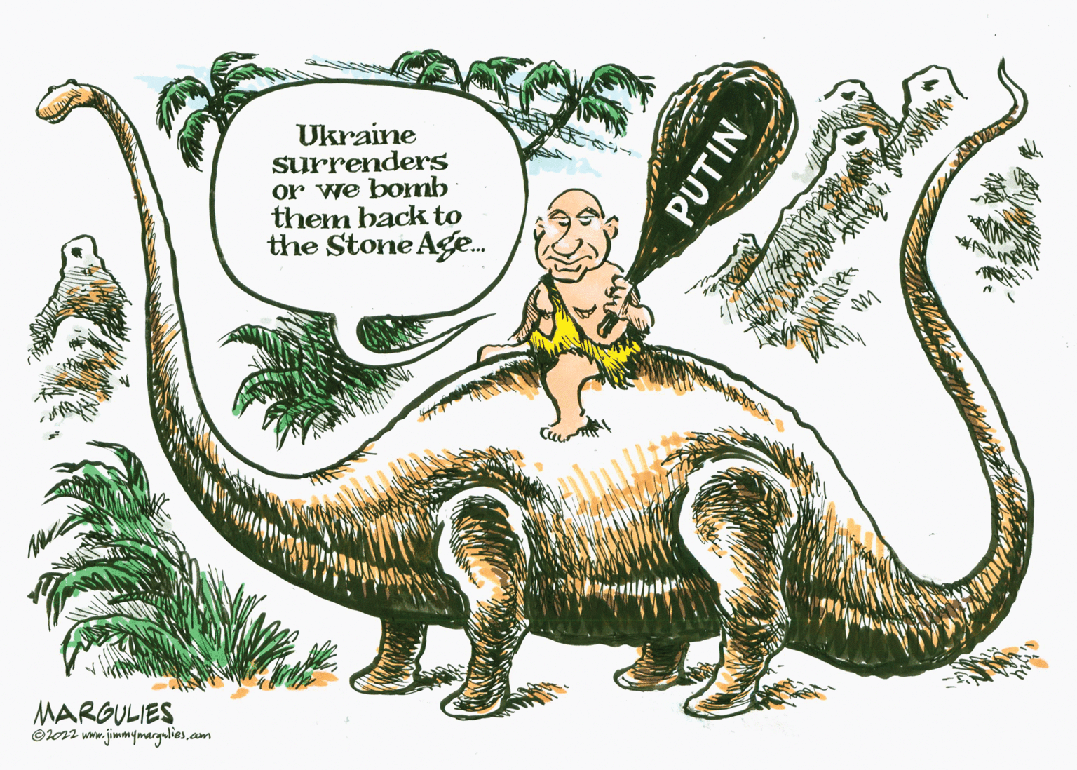 Indian cobra OCR: Ukraine surrenders or we bomb them back to the Stone Age. MARGULIES ©l12 www.jimmymarguliesam PUTIN Ukraine surrenders or we bomb them back to the Stone Age. MARGULIES ©l12 www.jimmymarguliesam PUTIN