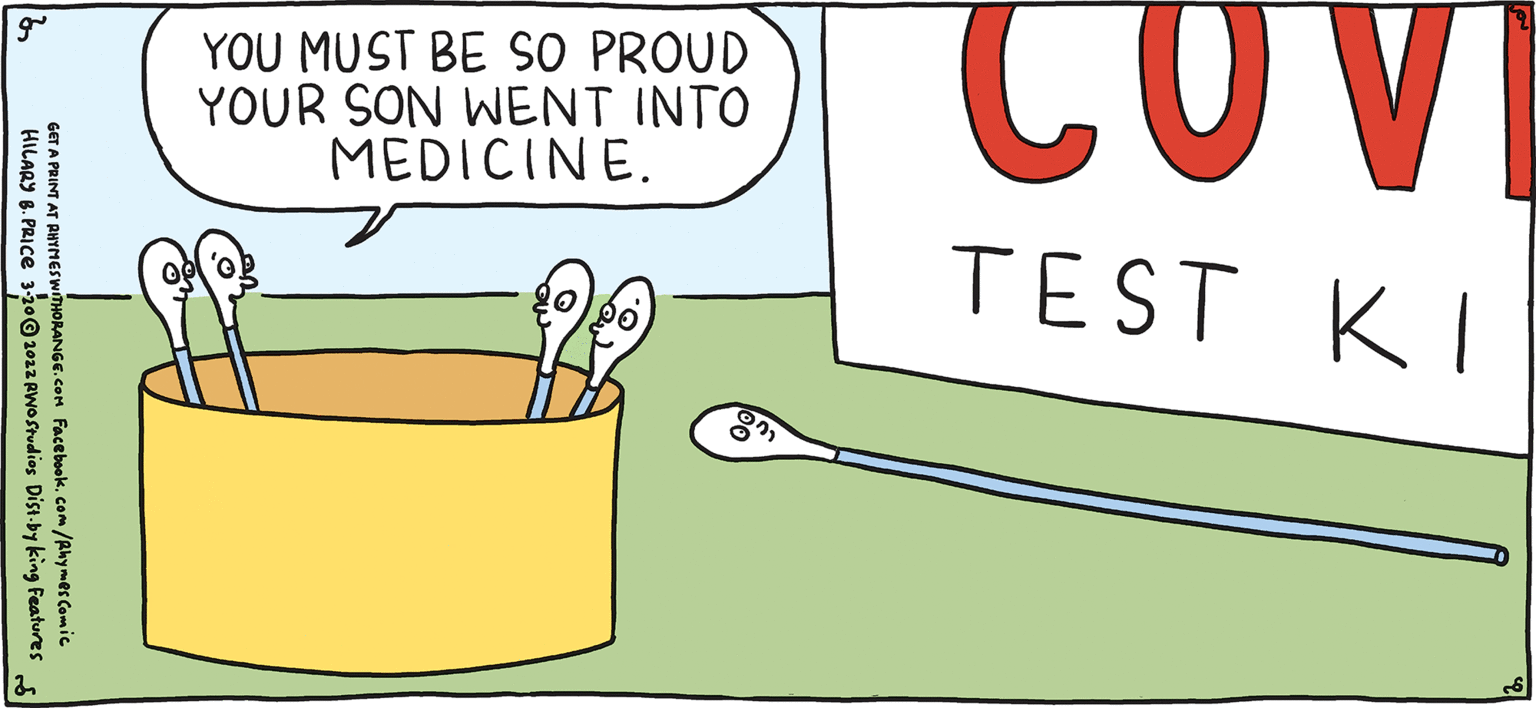 Drawing OCR: YOU MUST BE SO PROUD YOUR SON WENT INTO MEDICINE. COV TEST KI PULPY Rhymes with Orange HILARY B. PRICE Talk about a frant-line Werker. GET A PRINT AT RHTNESWTHORANGE.con Facebookcom /Ahymes Comic HILARY B. PRICE 300 2012 RWoStudieos Dist-by king Features YOU MUST BE SO PROUD YOUR SON WENT INTO MEDICINE. COV TEST KI PULPY Rhymes with Orange HILARY B. PRICE Talk about a frant-line Werker. GET A PRINT AT RHTNESWTHORANGE.con Facebookcom /Ahymes Comic HILARY B. PRICE 300 2012 RWoStudieos Dist-by king Features