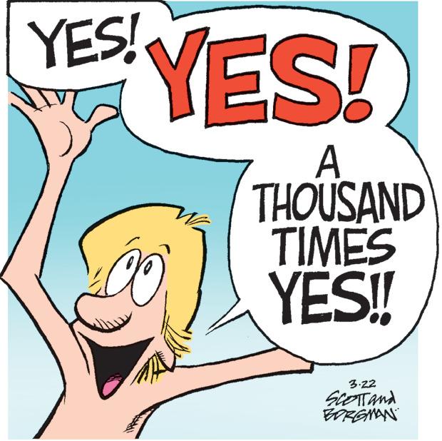Line OCR: YES! YES! A THOUSAND TIMES YES! 3.22 SlOTtand BORGMAN YES! YES! A THOUSAND TIMES YES! 3.22 SlOTtand BORGMAN