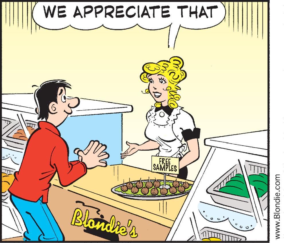 Happy OCR: WE APPRECIATE THAT FREE SAMPLES Blandie's www.Blondie.com WE APPRECIATE THAT FREE SAMPLES Blandie's www.Blondie.com