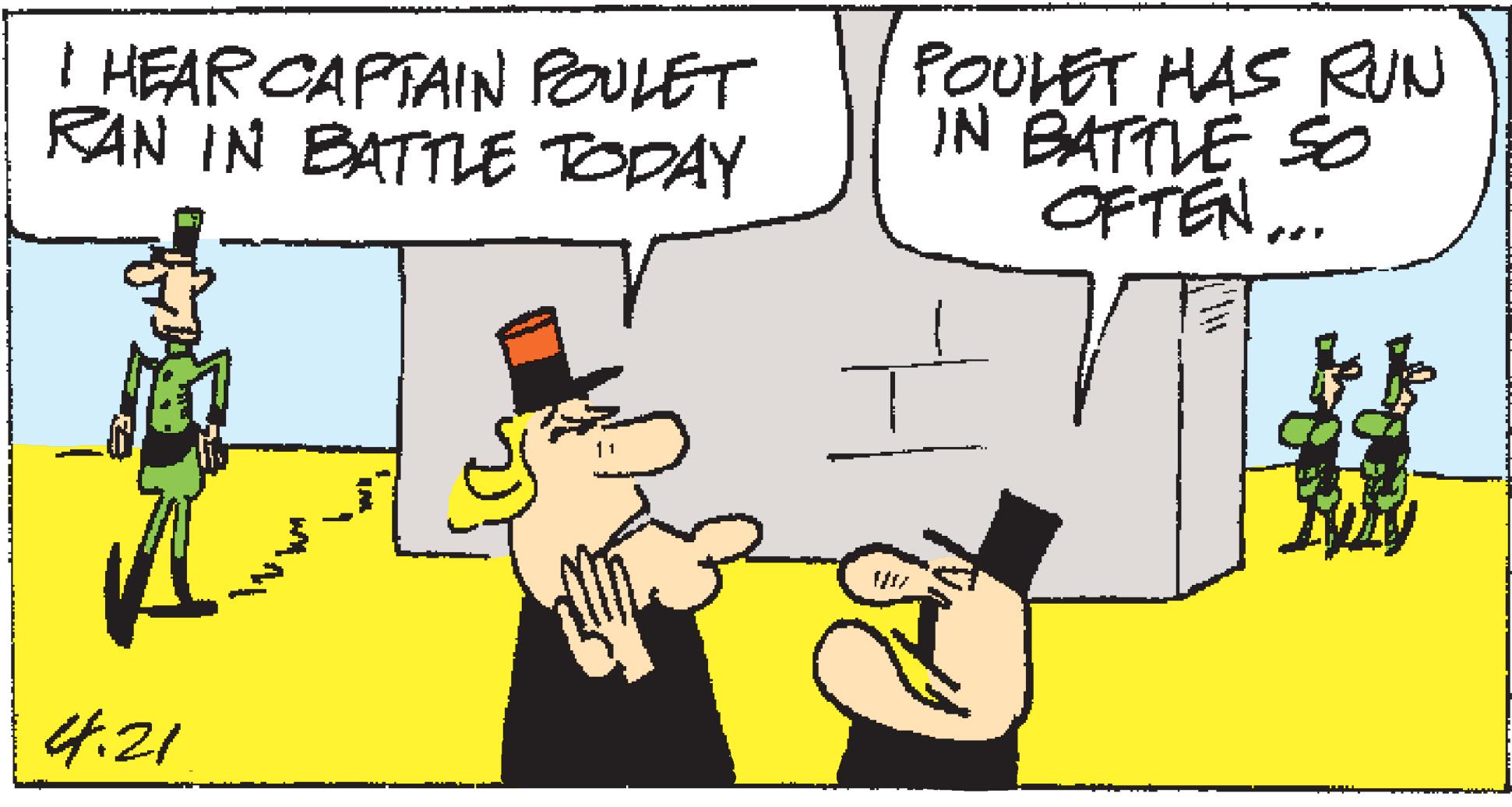 Font OCR: !HEAR CAPTAIN POULET RAN IN BATTLE TODAY POULET HAS RUN IN BATTLE SO OFTEN .. 4.21 !HEAR CAPTAIN POULET RAN IN BATTLE TODAY POULET HAS RUN IN BATTLE SO OFTEN .. 4.21