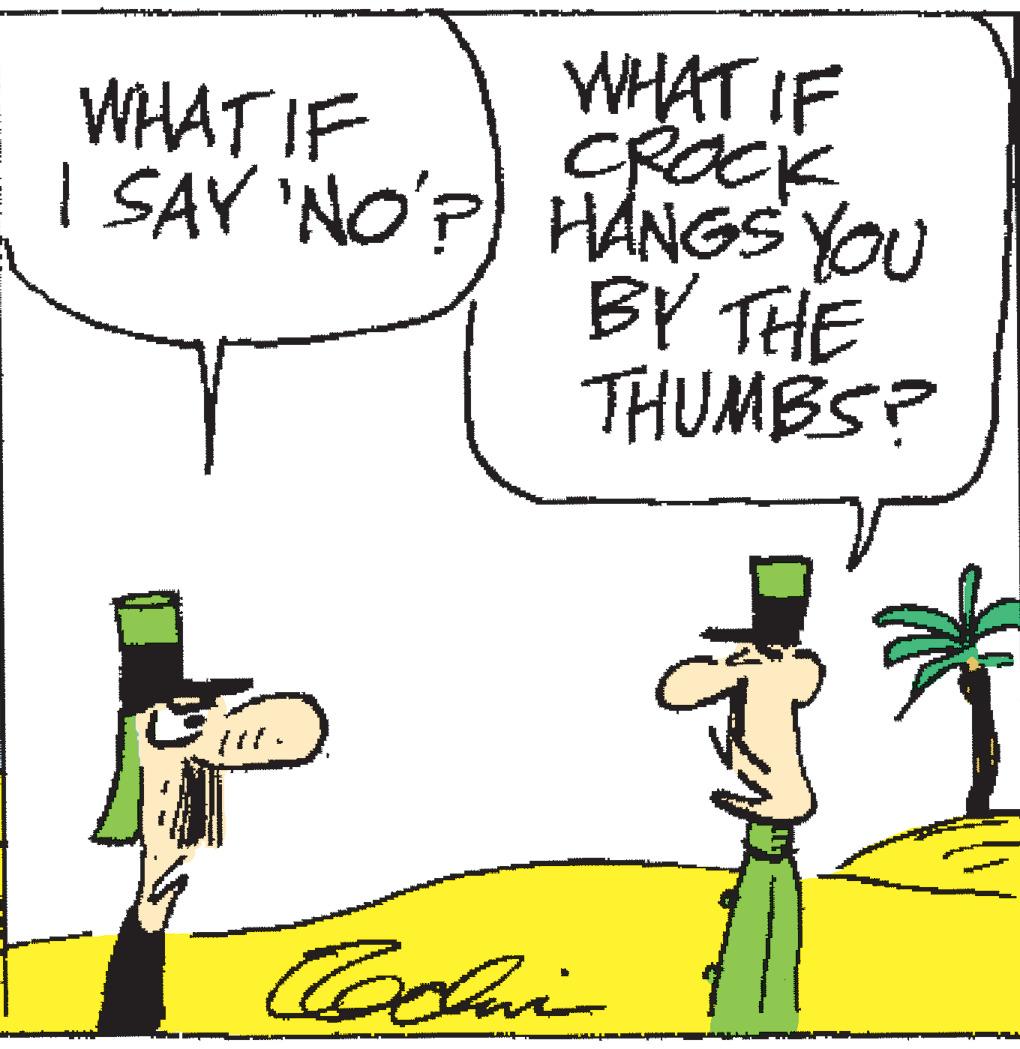 Line OCR: WHAT IF CROCK I SAY 'NO'P) HÁNGS YOU BY THE THUMBS? WHAT IF Cochin WHAT IF CROCK I SAY 'NO'P) HÁNGS YOU BY THE THUMBS? WHAT IF Cochin