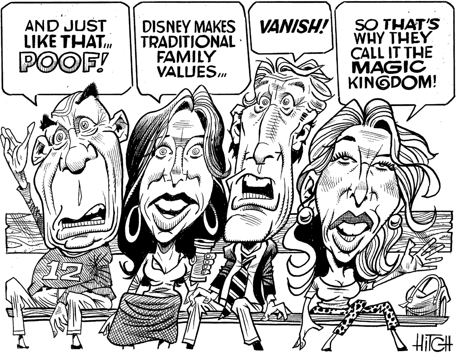 Gesture OCR: AND JUST LIKE THAT POOF! DISNEY MAKES TRADITIONAL FAMILY VALJES. VANISH! SO THAT'S WHY THEY CALL IT THE MAGIC KINGDOM! HilCH AND JUST LIKE THAT POOF! DISNEY MAKES TRADITIONAL FAMILY VALJES. VANISH! SO THAT'S WHY THEY CALL IT THE MAGIC KINGDOM! HilCH
