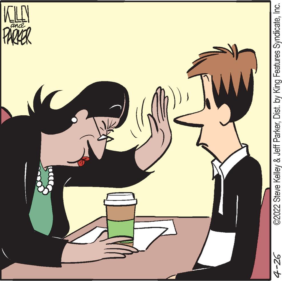 Tableware OCR: KLY PARER and ©2022 Steve Kelley & Jeff ParkerInc. KLY PARER and ©2022 Steve Kelley & Jeff ParkerDist. by King Features Syndicate