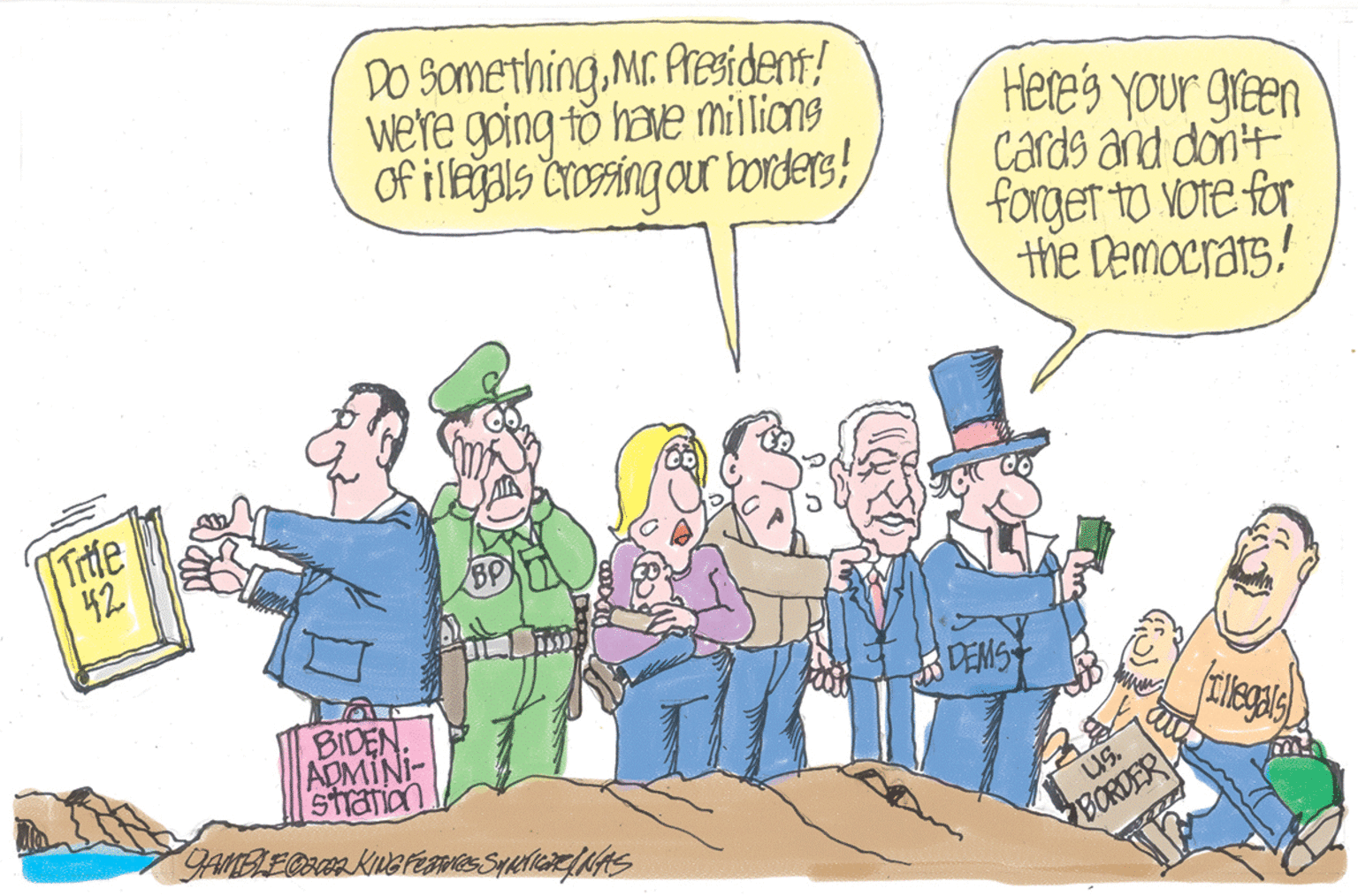 Rectangle OCR: DO SomethingMc. Areident! were going to hae millions Of illegals CroFing our boNdns!Here's your green cards and dont forget to vote for the Democrats! Trtie 42 BIDEN. ADMINI Shation DEMS US. BORDER DO SomethingMc. Areident! were going to hae millions Of illegals CroFing our boNdns!Here's your green cards and dont forget to vote for the Democrats! Trtie 42 BIDEN. ADMINI Shation DEMS US. BORDER