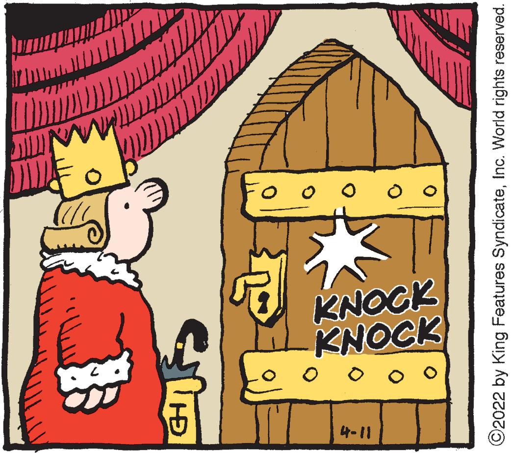 Art OCR: KNOCK KNOCK 4-11 ©2022 by King Features SyndicateInc. World rights reserved. KNOCK KNOCK 4-11 ©2022 by King Features SyndicateInc. World rights reserved.