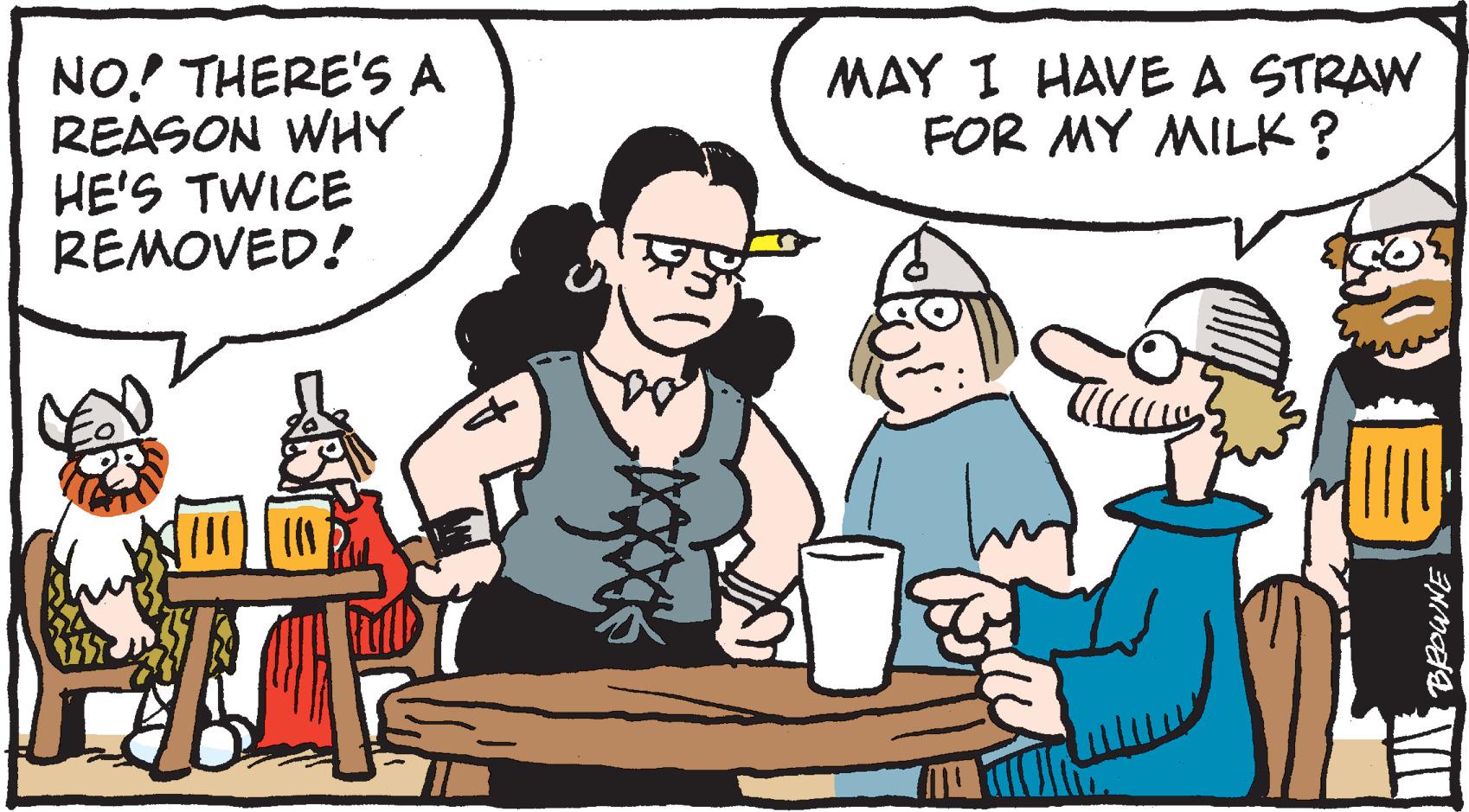 Interaction OCR: MAY I HAVE A STRAW FOR MY MILK? NO! THERE'S A REASON WHY HE'S TWICE REMOVED! MAY I HAVE A STRAW FOR MY MILK? NO! THERE'S A REASON WHY HE'S TWICE REMOVED!