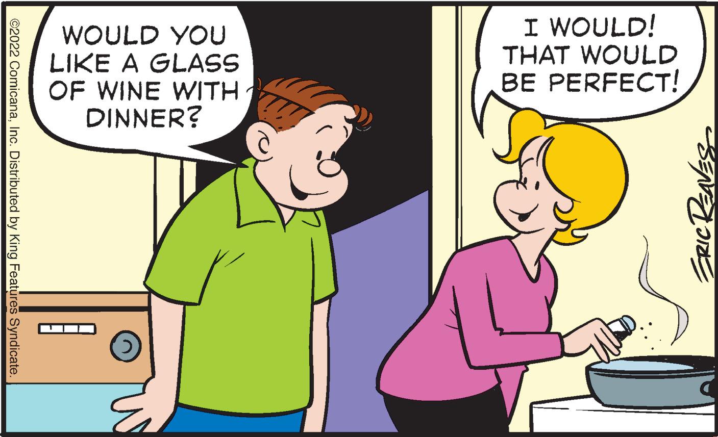 Gesture OCR: WOULD YOU LIKE A GLASS OF WINE WITH DINNER? I WOULD! THAT WOULD BE PERFECT! ©2022 ComicanaInc. Distributed by King Features Syndicate. WOULD YOU LIKE A GLASS OF WINE WITH DINNER? I WOULD! THAT WOULD BE PERFECT! ©2022 ComicanaInc. Distributed by King Features Syndicate.