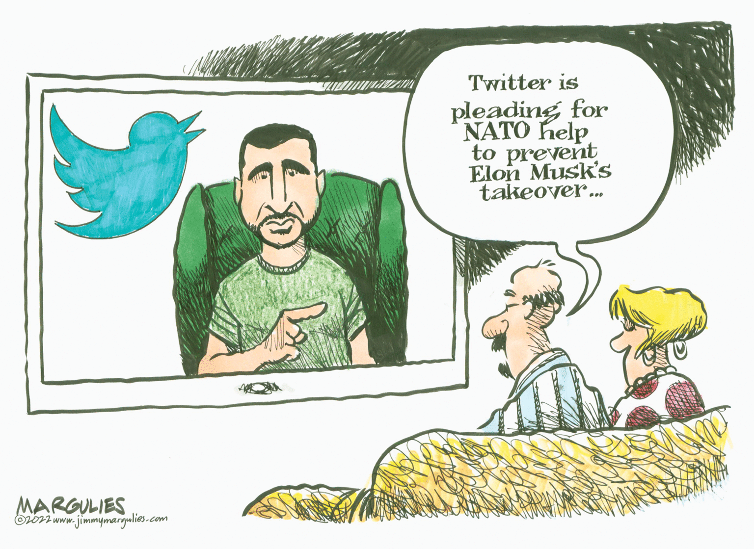 Line OCR: Twitter is pleading for NATO help to prevent Elon Musk's takeover. MARGULIES Ovori www. jimmymargulies-com Twitter is pleading for NATO help to prevent Elon Musk's takeover. MARGULIES Ovori www. jimmymargulies-com