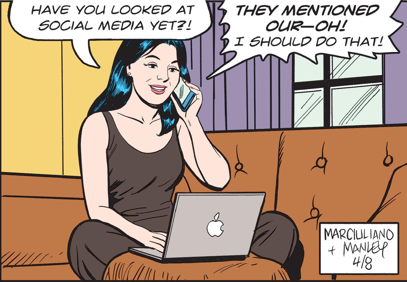 Personal computer OCR: THEY MENTIONED OUR-OH! I SHOULD DO THAT! HAVE YOU LOOKED AT SOCIAL MEDIA YET?! MARCILULIANO + MANLEP ?/8 THEY MENTIONED OUR-OH! I SHOULD DO THAT! HAVE YOU LOOKED AT SOCIAL MEDIA YET?! MARCILULIANO + MANLEP ? / 8
