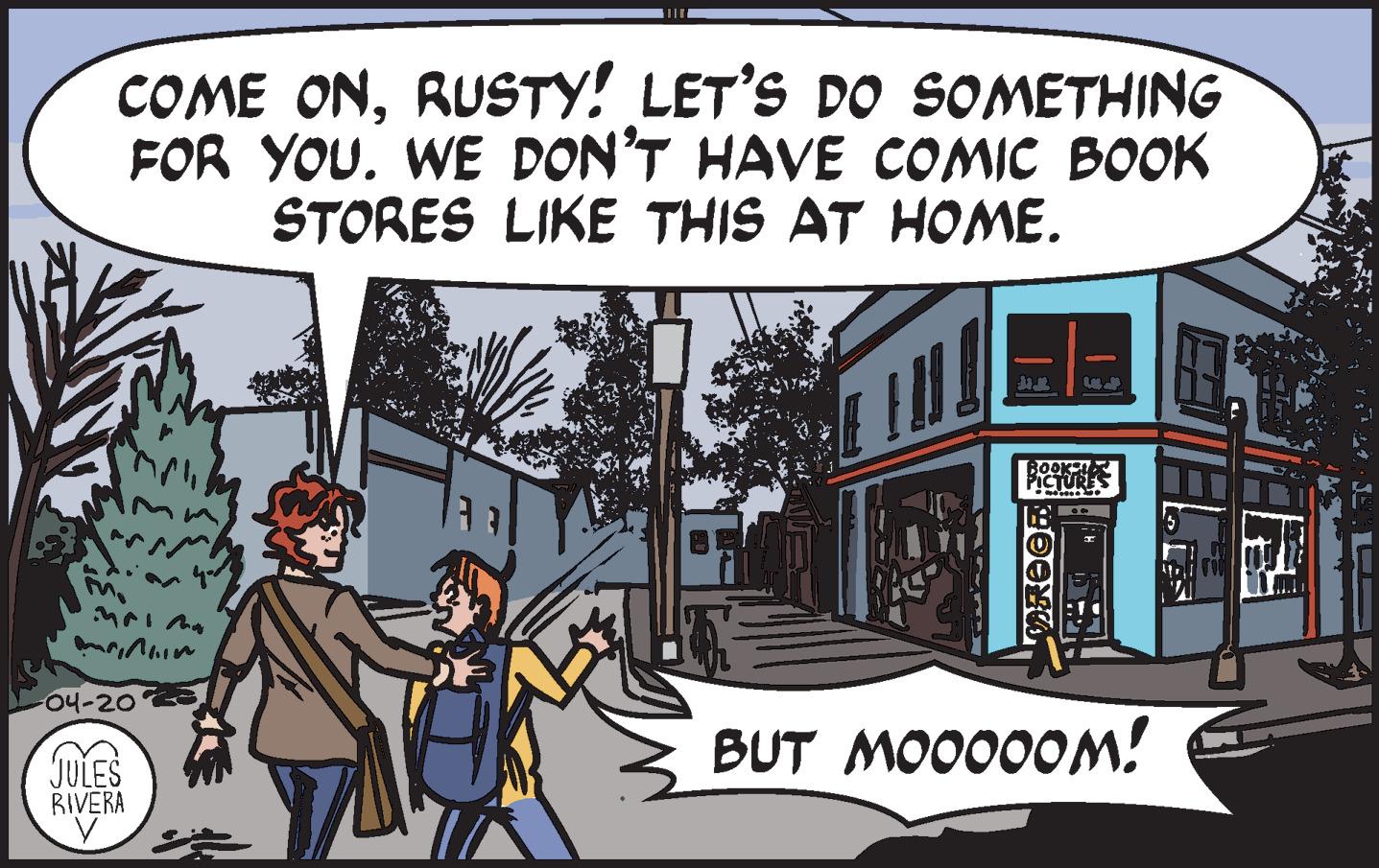 Automotive lighting OCR: COME ONRUSTY! LET'S DO SOMETHING FOR YOU. WE DON'T HAVE COMIC BOOK STORES LIKE THIS AT HOME. BOOKI PICTURE -04-20 BUT MO000OM! JULES RIVERA COME ONRUSTY! LET'S DO SOMETHING FOR YOU. WE DON'T HAVE COMIC BOOK STORES LIKE THIS AT HOME. BOOKI PICTURE -04-20 BUT MO000OM! JULES RIVERA
