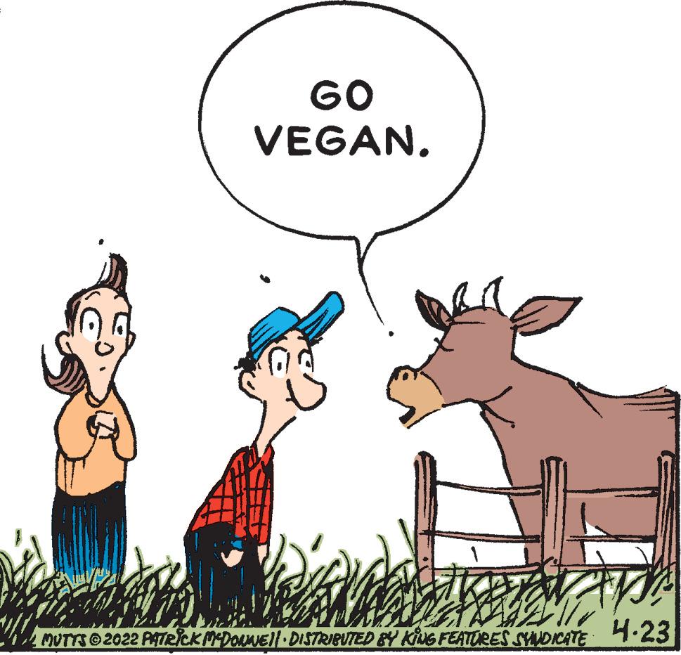 Font OCR: GO VEGAN. MUTTS 2022 AATRICK MDOANEll.DISTRIBUTED BY KiuG FEATURES SADICATE 4.23 GO VEGAN. MUTTS 2022 AATRICK MDOANEll.DISTRIBUTED BY KiuG FEATURES SADICATE 4.23