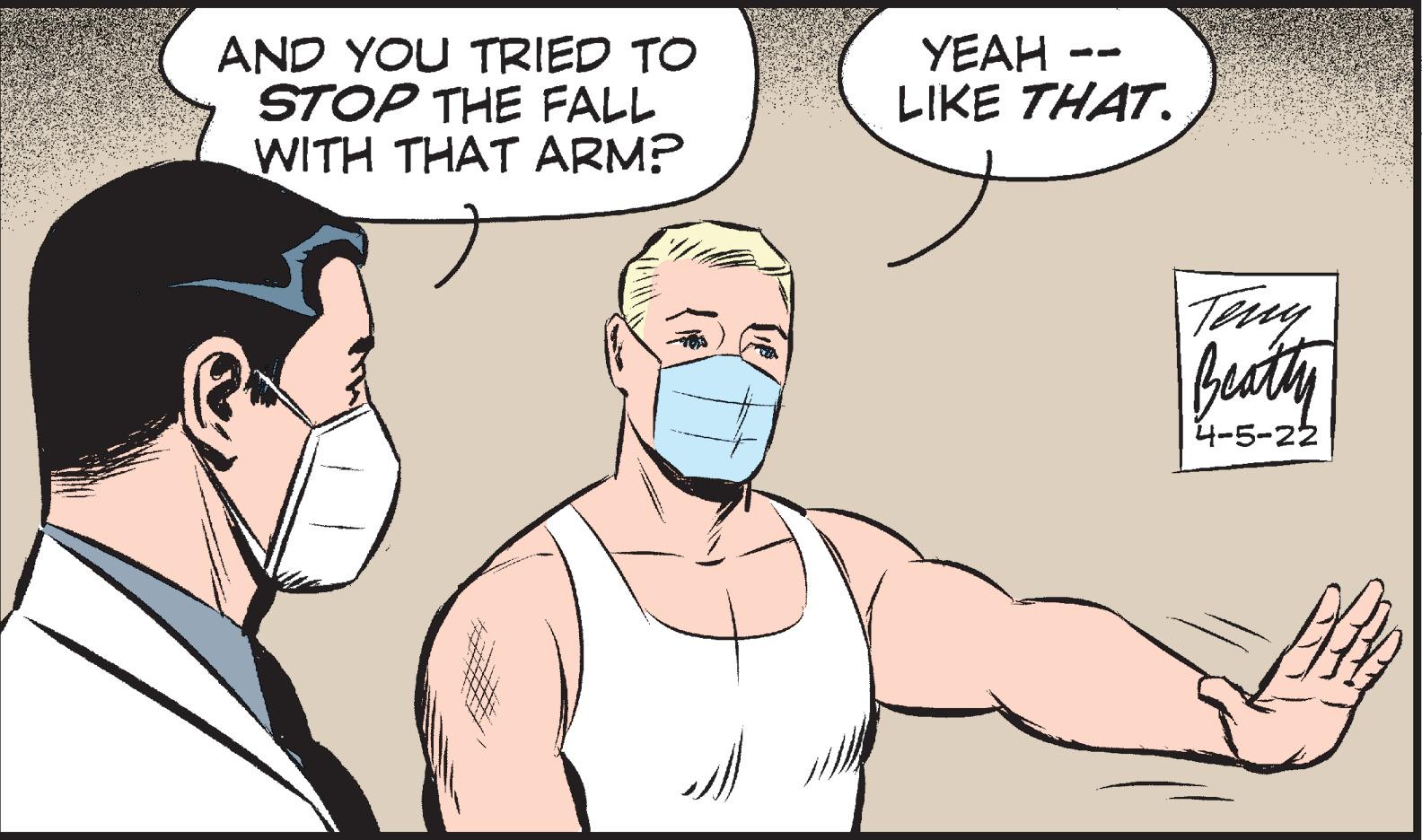 Jaw OCR: AND YOU TRIED TO STOP THE FALL WITH THAT ARM? YEAH LIKE THAT. Try beatity 4-5-22 AND YOU TRIED TO STOP THE FALL WITH THAT ARM? YEAH LIKE THAT. Try beatity 4-5-22
