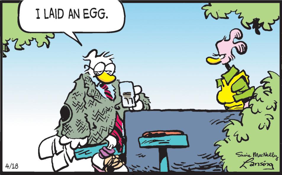 Art OCR: I LAID AN EGG. Sueie MacNelly Lansing 4/18 I LAID AN EGG. Sueie MacNelly Lansing 4/18