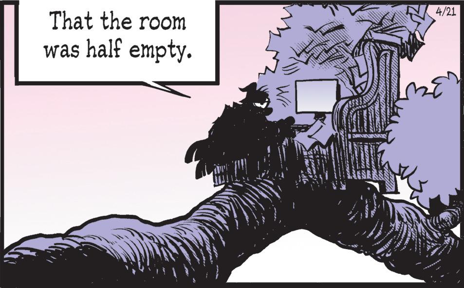 Illustration OCR: 4/21 That the room was half empty. 4/21 That the room was half empty.