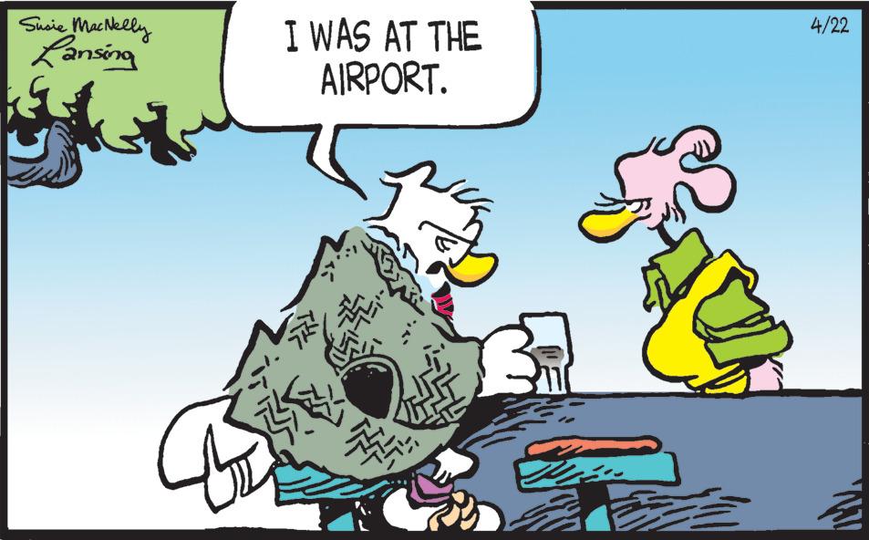 Animated cartoon OCR: Susie Mac Nelly Lansing I WAS AT THE AIRPORT. 4/22 Susie Mac Nelly Lansing I WAS AT THE AIRPORT. 4/22