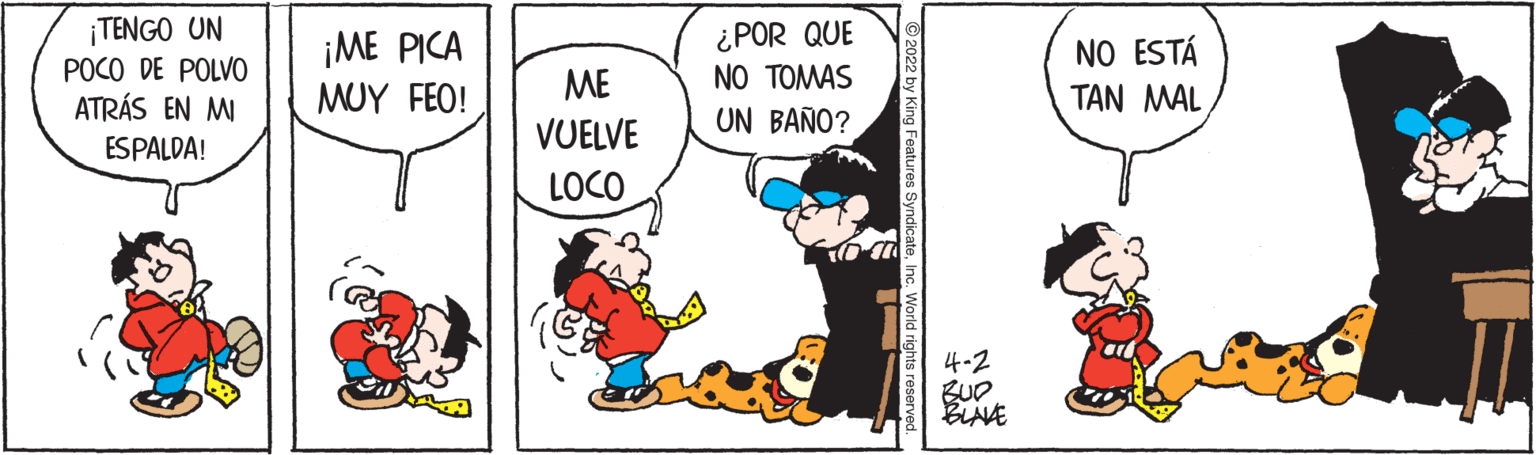 Illustration OCR: ¡TENGO UN POCO DE POLVO ATRÁS EN MI ¡ME PICA MUY FEO! ¿POR QUE NO TOMAS NO ESTÁ TAN MAL ME VUELVE UN BAÑO? ESPALDA! LOCO 4-2 BLAVE ¡TENGO UN POCO DE POLVO ATRÁS EN MI ¡ME PICA MUY FEO! ¿POR QUE NO TOMAS NO ESTÁ TAN MAL ME VUELVE UN BAÑO? ESPALDA! LOCO 4-2 BLAVE