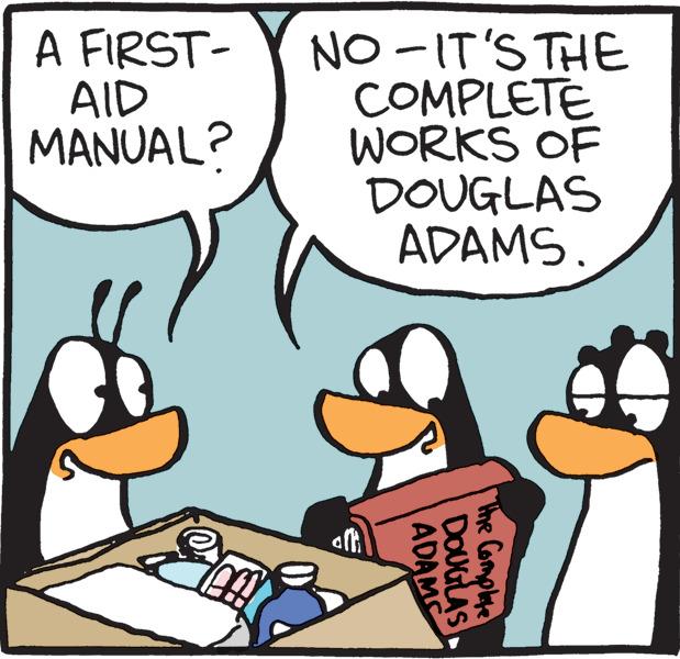 Pleased OCR: A FIRST- AID MANUAL? NO - IT'S THE COMPLETE WORKS OF DOUGLAS ADAMS. The Complae DOUGLAS ADAMC A FIRST- AID MANUAL? NO - IT'S THE COMPLETE WORKS OF DOUGLAS ADAMS. The Complae DOUGLAS ADAMC