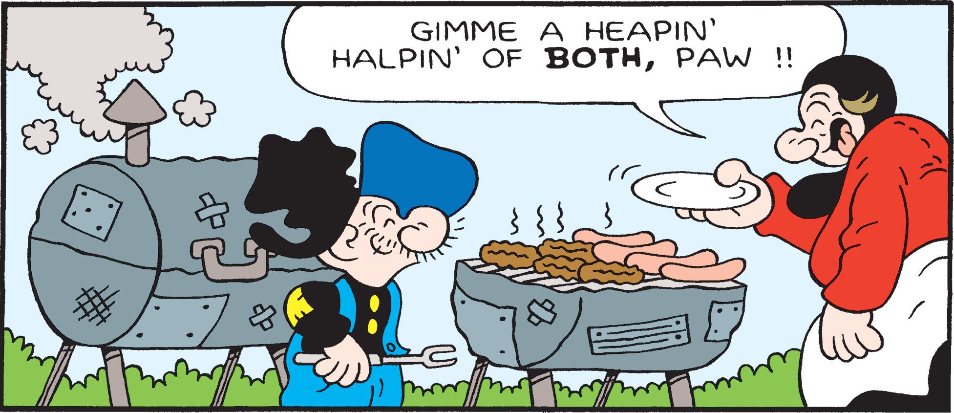 Fictional character OCR: GIMME A HEAPIN' HALPIN' OF BOTHPAW !! GIMME A HEAPIN ' HALPIN ' OF BOTHPAW !!