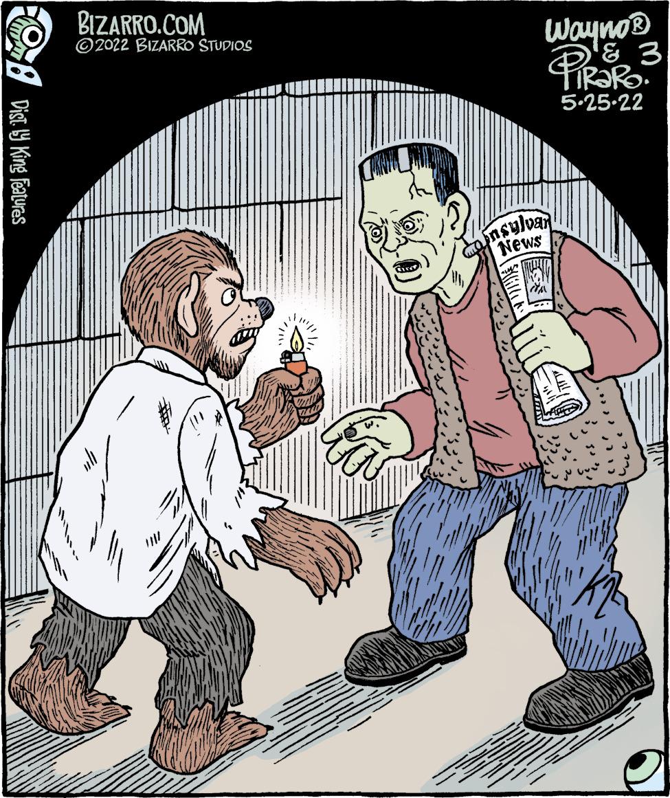 Interaction OCR: BIZARRO.COM ©2022 BIZARRO STUDIOS Wayno® 5.25-22 nsulvan News Dist 9 King Features BIZARRO.COM ©2022 BIZARRO STUDIOS Wayno® 5.25-22 nsulvan News Dist 9 King Features