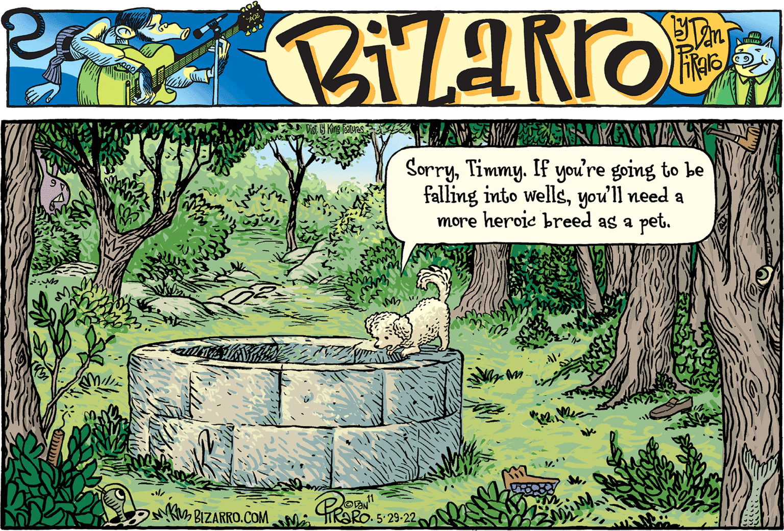 Font OCR: SorryTimmy. If you're going to be falling into wellsyou'll need a more heroic breed as a pet. PRORO. 5 29-22 K BIZARRO.COM M SorryTimmy. If you're going to be falling into wellsyou'll need a more heroic breed as a pet. PRORO. 5 29-22 K BIZARRO.COM M