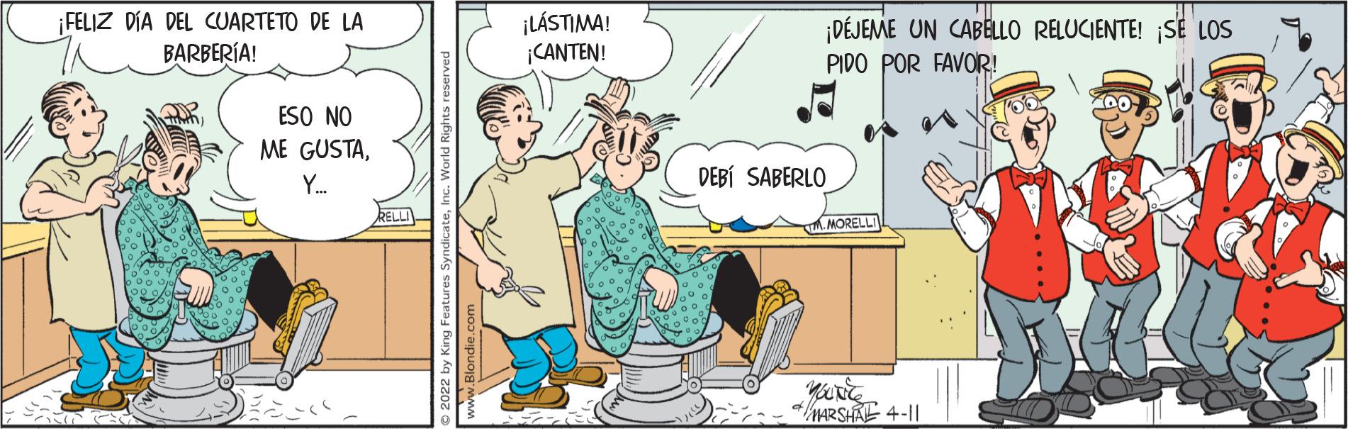 Parallel OCR: FELIZ DÍA DEL CUARTETO DE LA BARBERÍA! ¡LÁSTIMA! ¡CANTEN! DÉJEME UN CABELLO RELUCIENTE! ¡SE LOS PIDO POR FAVOR! ESO NO ME GUSTAY. DEBÍ SABERLO RELLI MORELLI WARSHA 4-11 FELIZ DÍA DEL CUARTETO DE LA BARBERÍA! ¡LÁSTIMA! ¡CANTEN! DÉJEME UN CABELLO RELUCIENTE! ¡SE LOS PIDO POR FAVOR! ESO NO ME GUSTAY. DEBÍ SABERLO RELLI MORELLI WARSHA 4-11