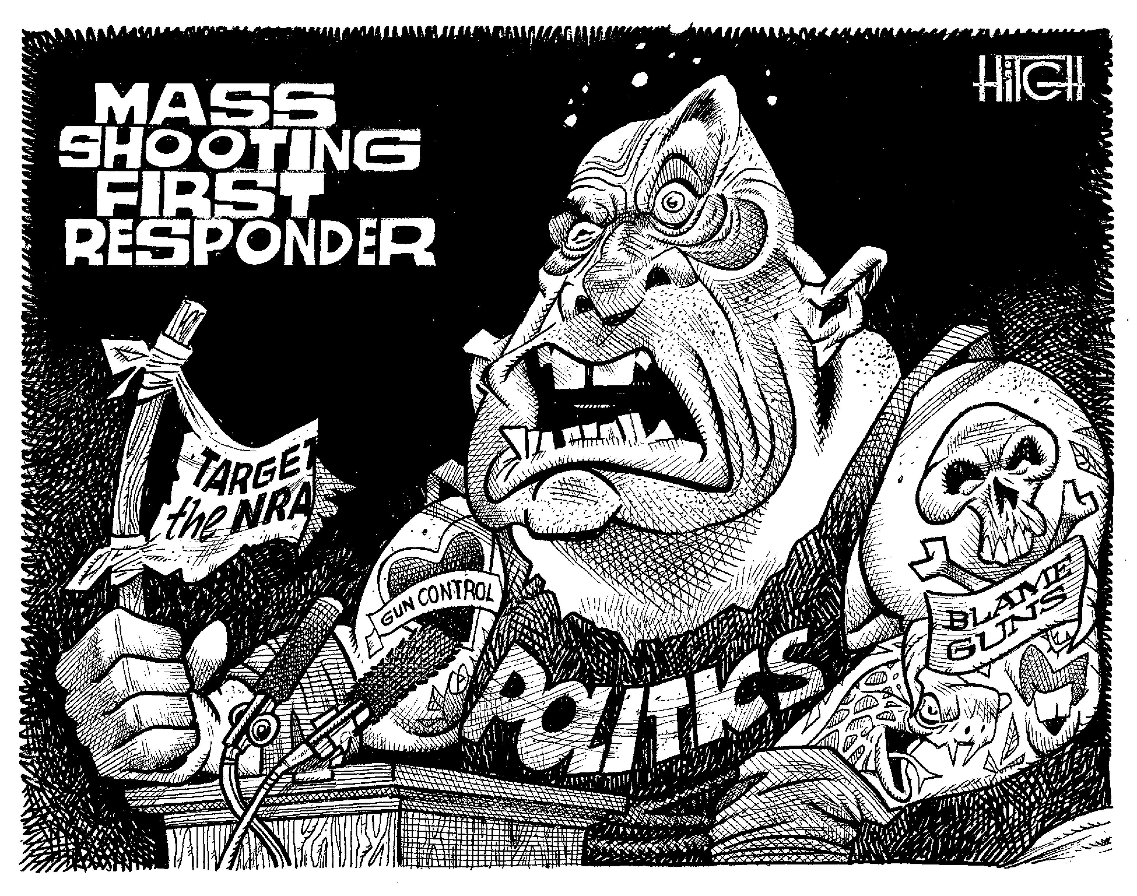 Fictional character OCR: GALLLAMAS LALINEmus MASS SHOOTING FIRST RESPONDER TARGET the NRA CONTROL GUN POLITICS HIGH BLAME GU GALLLAMAS LALINEmus MASS SHOOTING FIRST RESPONDER TARGET the NRA CONTROL GUN POLITICS HIGH BLAME GU