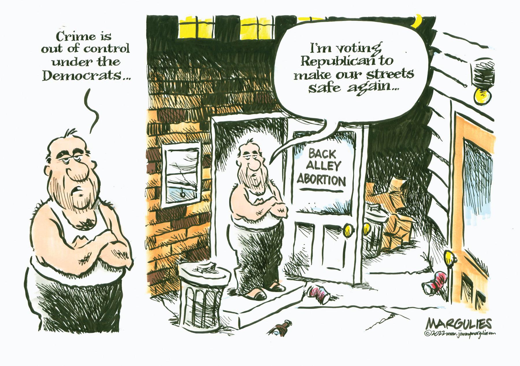 Publication OCR: Crime is out of control under the Democrats.. I'm voting Republican to make our streets safe again. BACK ALLEY ABORTION MARGULIES OW ww.jimmpmargelinem PAP Crime is out of control under the Democrats.. I'm voting Republican to make our streets safe again. BACK ALLEY ABORTION MARGULIES OW ww.jimmpmargelinem PAP