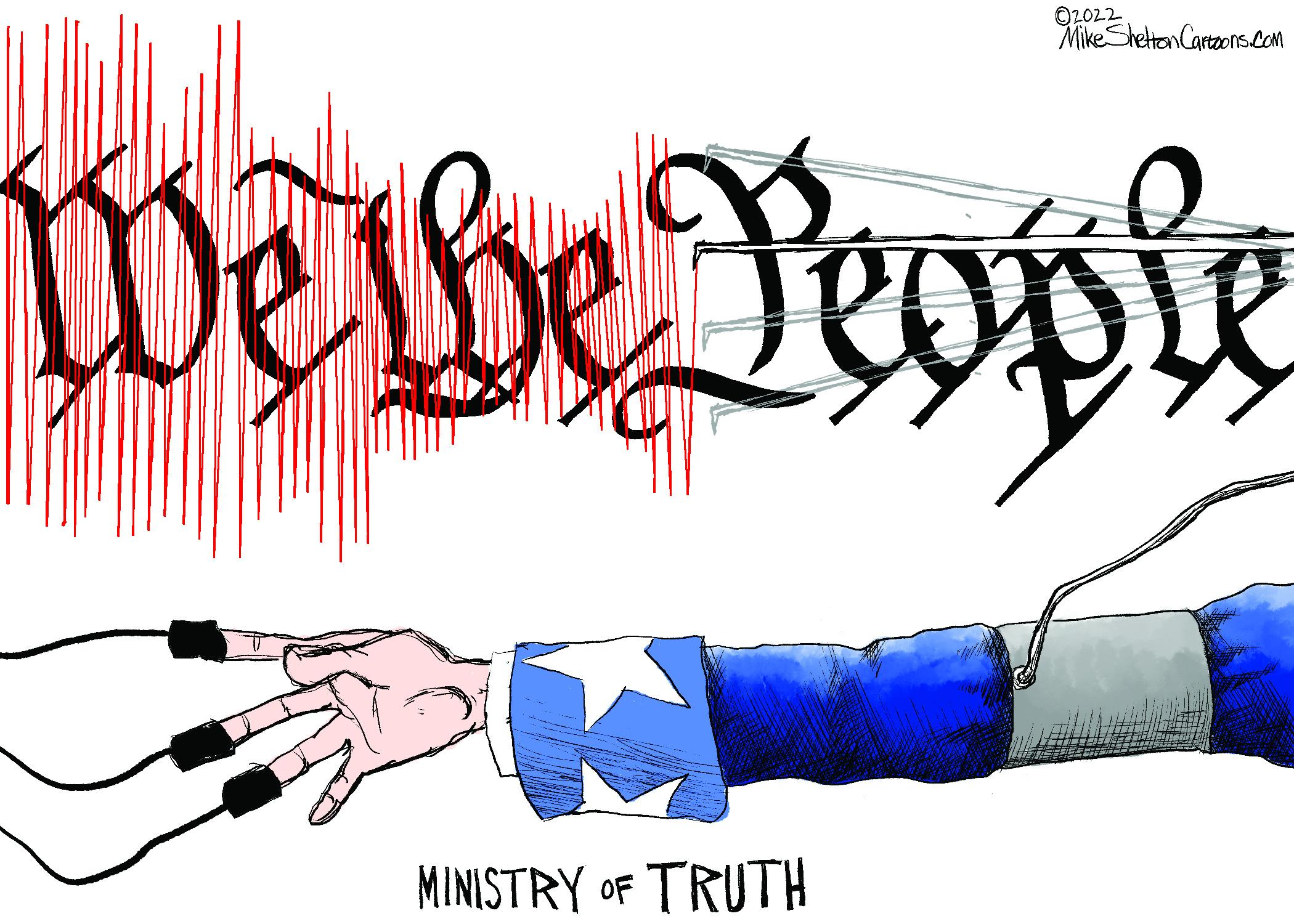 Wrist OCR: 02022 MikeShelton Cartzons.Com MINISTRY OF TRUTH 02022 MikeShelton Cartzons.Com MINISTRY OF TRUTH