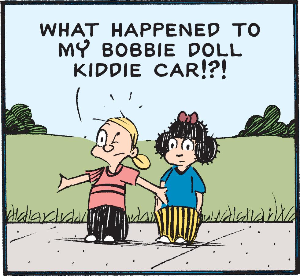 Tree OCR: WHAT HAPPENED TO MY BOBBIE DOLL KIDDIE CAR!?! Maldian Allardirdan WHAT HAPPENED TO MY BOBBIE DOLL KIDDIE CAR ! ? ! Maldian Allardirdan
