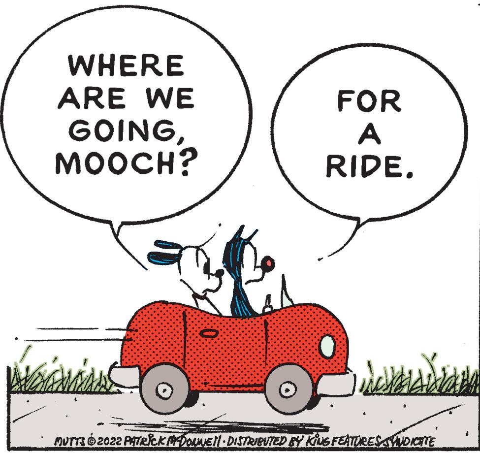 Font OCR: FOR WHERE ARE WE GOINGMOOCH? A RIDE. O MUTTS 2022 PATRICK MCDONNEN DISTRIBUTED BY KING FEATURES SYNDICATE FOR WHERE ARE WE GOINGMOOCH ? A RIDE . O MUTTS 2022 PATRICK MCDONNEN DISTRIBUTED BY KING FEATURES SYNDICATE