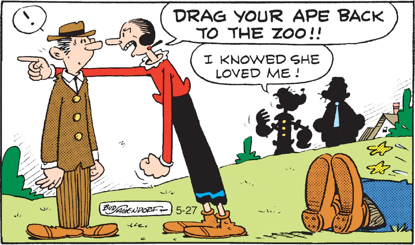 Art OCR: DRAG YOUR APE BACK TO THE ZOO!! I KNOWED SHE LOVED ME ! .... BUDAGENDORF 5-27 DRAG YOUR APE BACK TO THE ZOO!! I KNOWED SHE LOVED ME ! .... BUDAGENDORF 5-27