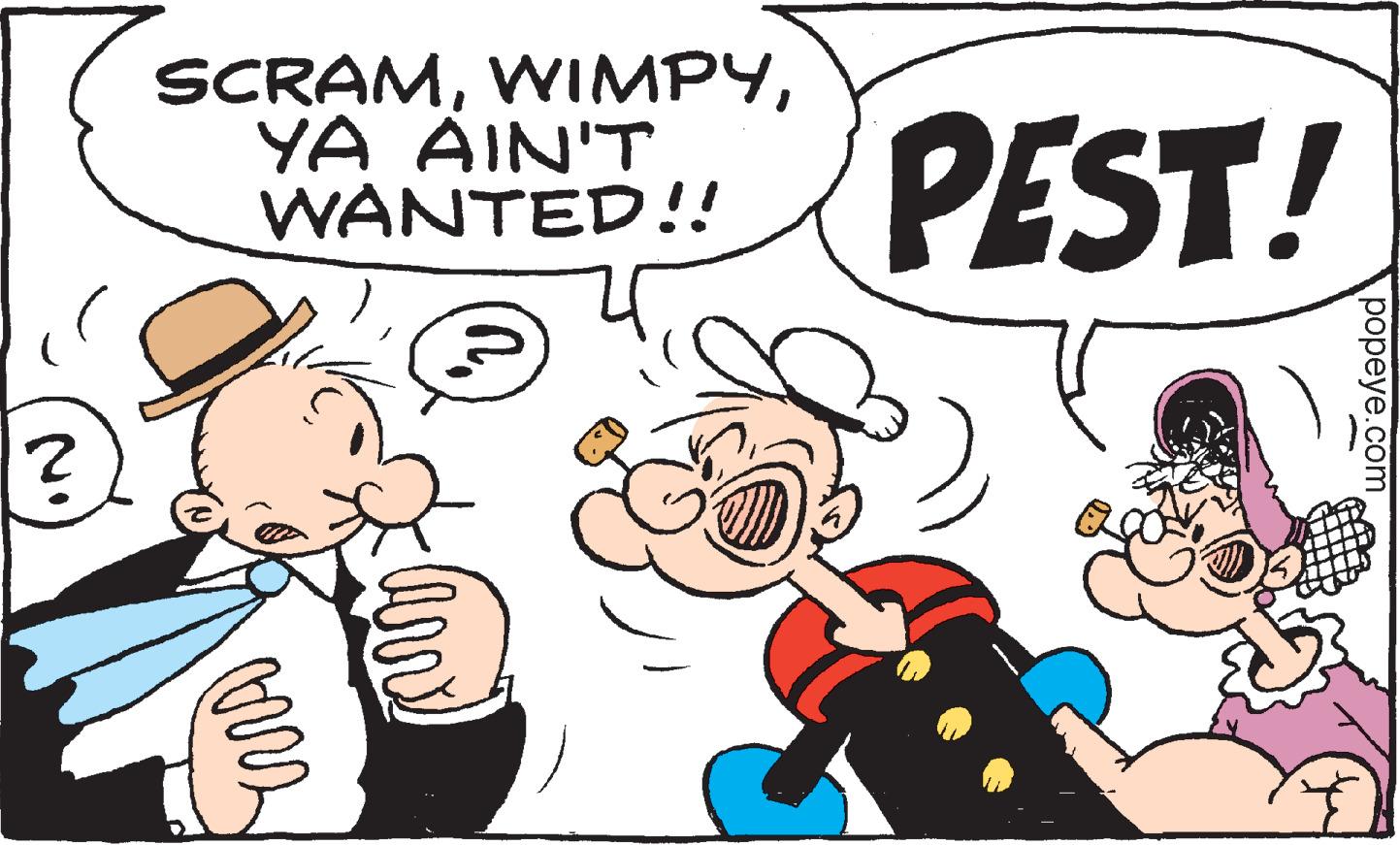 Finger OCR: ? SCRAMYA AIN'T WANTED!! curs PEST! popeye.com ? SCRAMYA AIN'T WANTED !! curs PEST ! popeye.com