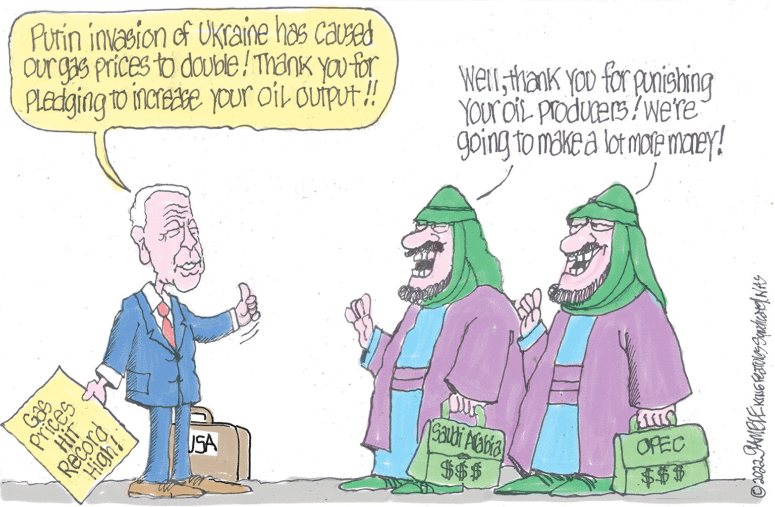 Conversation OCR: Putin invasion of Ukraine has caused our gas prices to double! Thank you for Pledging to increase your oil output!! USA Gas Prices HIT Record High! Wellthank you for punishing Your oil producers! We're going to make a lot more money! Saudi Arabia) $$$ OPEC $$$ ?2022 GAMBLE Kruse Features Squachicare NAS Putin invasion of Ukraine has caused our gas prices to double ! Thank you for Pledging to increase your oil output !! USA Gas Prices HIT Record High ! Wellthank you for punishing Your oil producers ! We're going to make a lot more money ! Saudi Arabia ) $$$ OPEC $$$ ?2022 GAMBLE Kruse Features Squachicare NAS