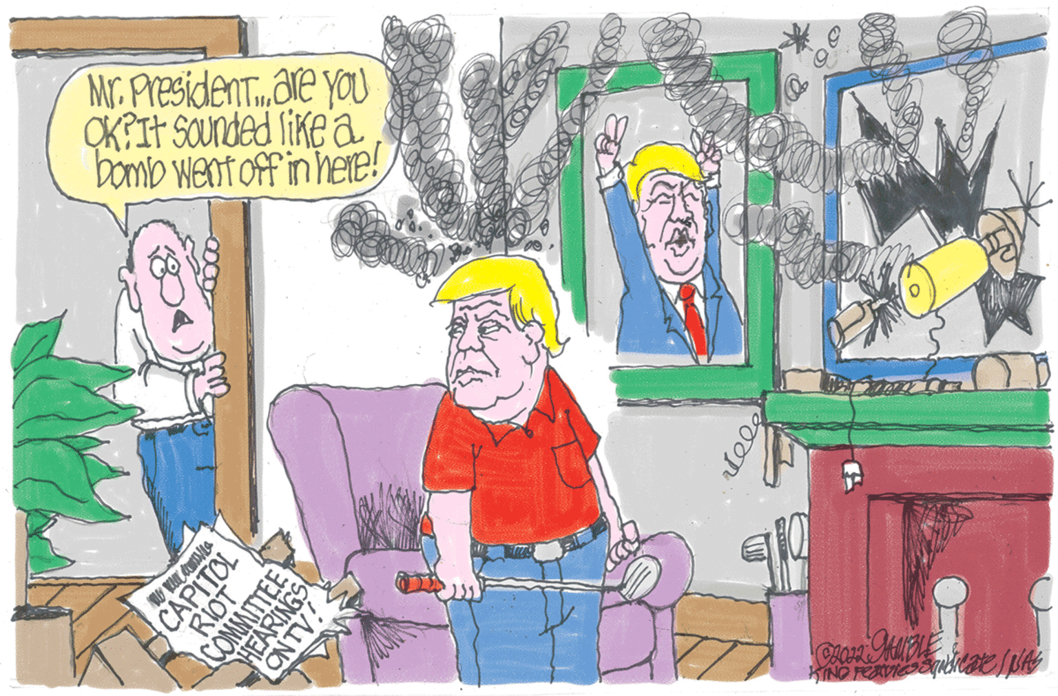 Fictional character OCR: Mr. President... are you OK?It sounded like a bomb went off in here! A CAPITOL RIOT COMMITTEE HEARINGS ONTV! Sams boon ?B022 MAUBLE Mr. President ... are you OK ? It sounded like a bomb went off in here ! A CAPITOL RIOT COMMITTEE HEARINGS ONTV ! Sams boon ?B022 MAUBLE