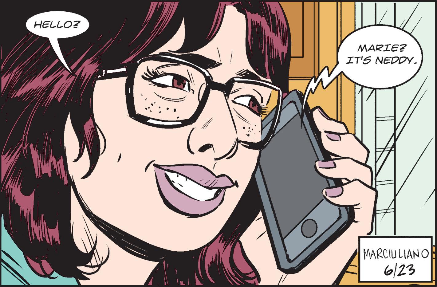 Human OCR: HELLO? MARIE? IT'S NEDDY. MARCIULIANO 6/23 HELLO ? MARIE ? IT'S NEDDY . MARCIULIANO 6/23
