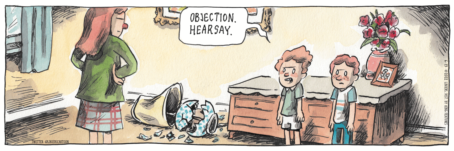 Comics OCR: TWITTER LINIERSCARTOON OBJECTION. HEARSAY. TWITTER LINIERSCARTOON OBJECTION . HEARSAY .