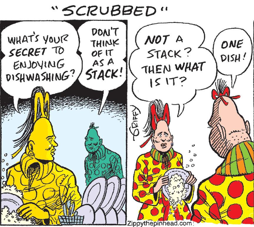 Handwriting OCR: "SCRUBBED" WHAT'S YOUR DON'T THINK SECRET TO OF IT AS A ENJOYING DISHWASHING? STACK! 0 NOT A STACK? THEN WHAT IS IT? GRIFFY Zippythepinhead.com e o co ONE DISH! " SCRUBBED " WHAT'S YOUR DON'T THINK SECRET TO OF IT AS A ENJOYING DISHWASHING ? STACK ! 0 NOT A STACK ? THEN WHAT IS IT ? GRIFFY Zippythepinhead.com e o co ONE DISH !