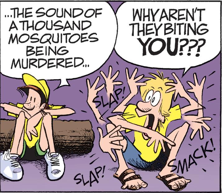 Internet meme OCR: ...THE SOUND OF A THOUSAND MOSQUITOES BEING MURDERED... ANIMA OUVI 3 SLAP! SLAP! WHYAREN'T THEY BITING YOU??? SMACK! ... THE SOUND OF A THOUSAND MOSQUITOES BEING MURDERED ... ANIMA OUVI 3 SLAP ! SLAP ! WHYAREN'T THEY BITING YOU ??? SMACK !