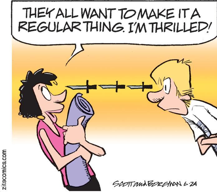 Organism OCR: zitscomics.com THEY ALL WANT TO MAKE ITA REGULAR THING. I'M THRILLED! SCOTT AND BOREMAN 6.ZA zitscomics.com THEY ALL WANT TO MAKE ITA REGULAR THING . I'M THRILLED ! SCOTT AND BOREMAN 6.ZA