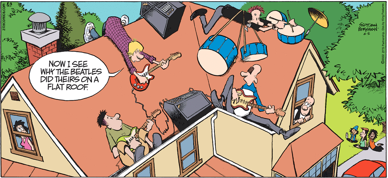 Fictional character OCR: ÉWAN 65 NOW I SEE WHK THE BEATLES DID THEIRS ON A FLAT ROOF. ÉWAN 65 NOW I SEE WHK THE BEATLES DID THEIRS ON A FLAT ROOF.