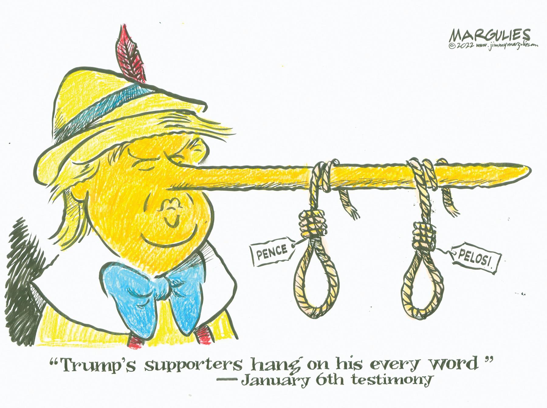 Music OCR: PENCE - MARGULIES ?2022 www.jimmymargulies.com PELOSI "Trump's supporters hang on his every word " -January 6th testimony PENCE - MARGULIES ?2022 www.jimmymargulies.com PELOSI " Trump's supporters hang on his every word " -January 6th testimony