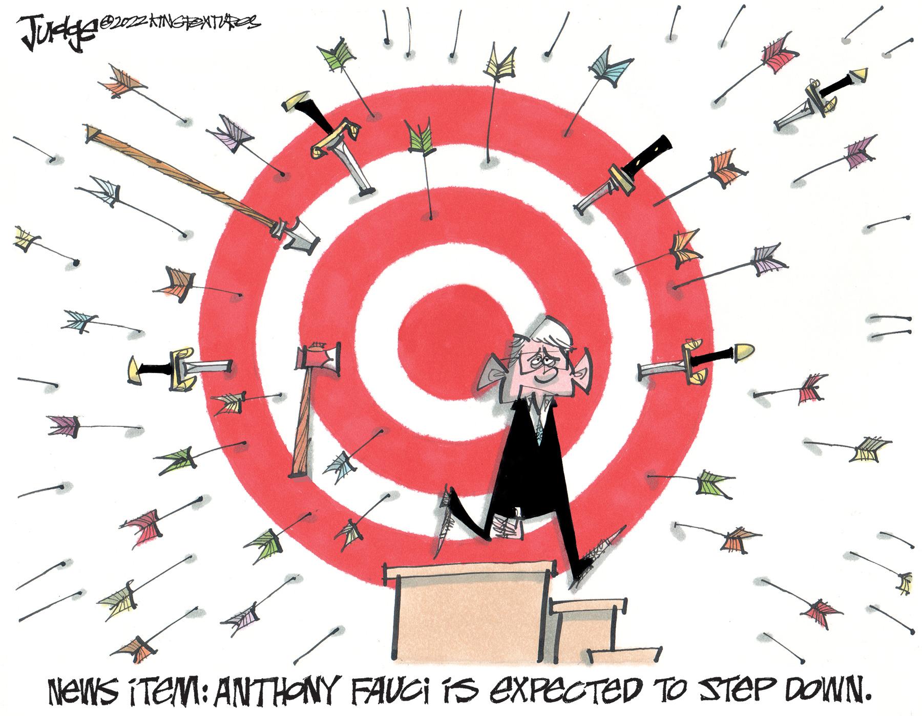 Graphic design OCR: Judges C ? News ITEM: ANTHONY FAUCI is eXPECTED TO STEP DOWN. Judges C ? News ITEM : ANTHONY FAUCI is eXPECTED TO STEP DOWN .