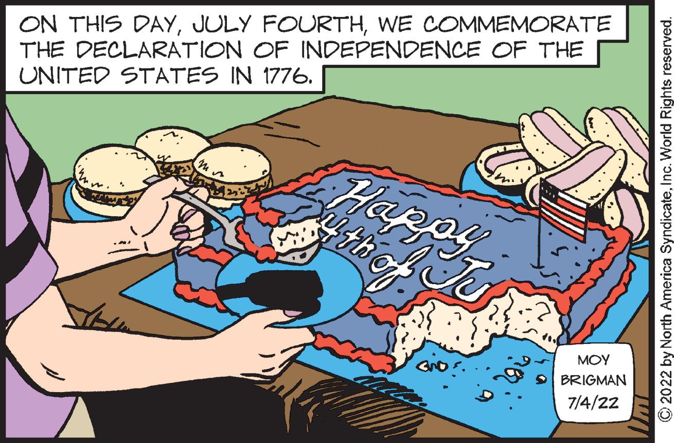 Interaction OCR: ON THIS DAYWE COMMEMORATE THE DECLARATION OF INDEPENDENCE OF THE UNITED STATES IN 1776. M & Happ Ju uth ??? BRIGMAN 7/4/22 ?2022 by North America SyndicateInc. World Rights reserved. ON THIS DAYJULY FOURTHWE COMMEMORATE THE DECLARATION OF INDEPENDENCE OF THE UNITED STATES IN 1776 . M & Happ Ju uth ??? BRIGMAN 7/4/22 ?2022 by North America SyndicateInc. World Rights reserved .