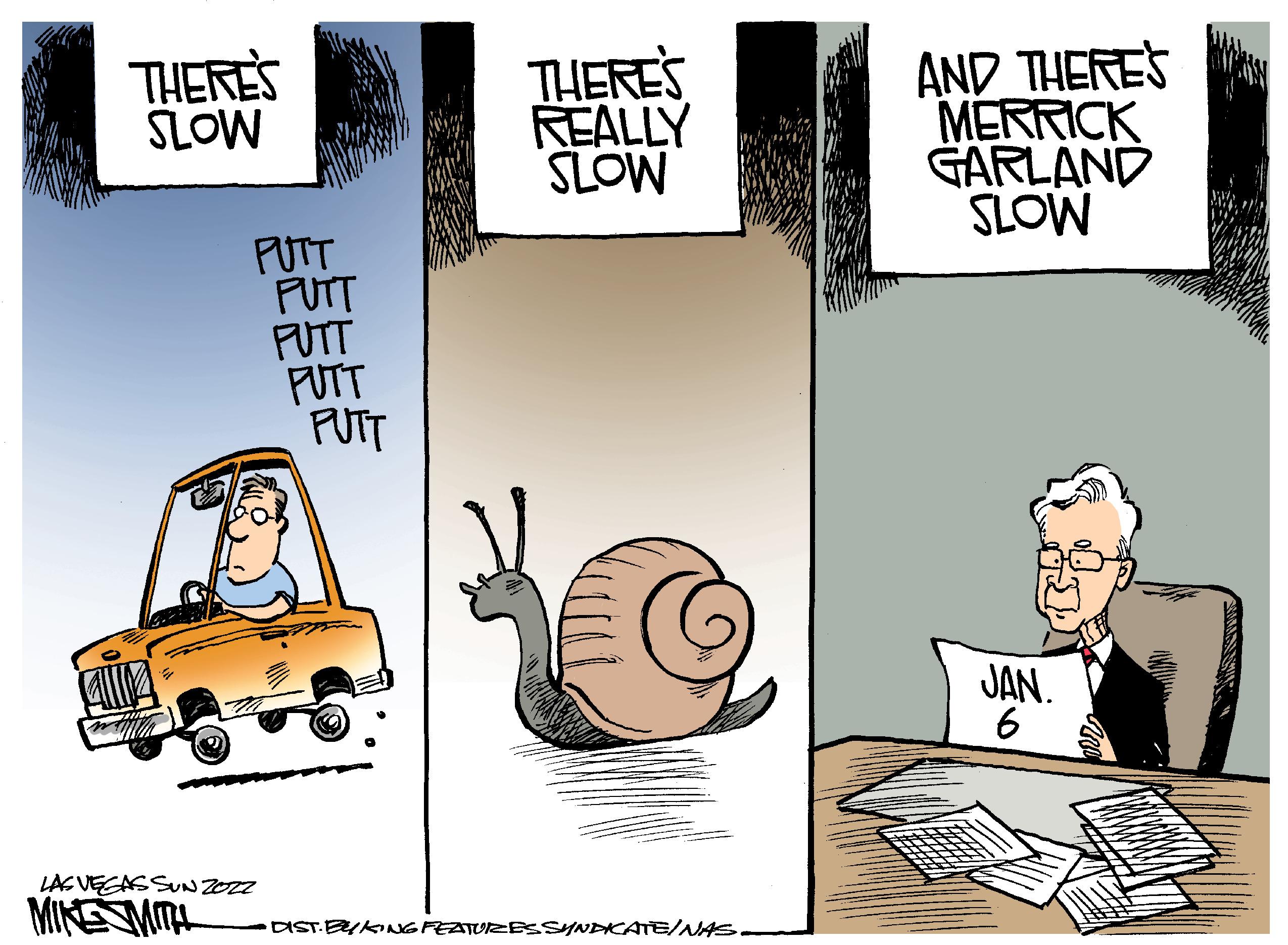 Motor vehicle OCR: THERE'S SLOW PUTT LAS VEGAS SUNZOZZ MIKE SMITH PUTT PUTT PUTT PUTT THERE'S REALLY SLOW ·DIST. BYKING FEATURES SYNDICATE/NAS AND THERE'S MERRICK GARLAND SLOW JAN. 6 Long THERE'S SLOW PUTT LAS VEGAS SUNZOZZ MIKE SMITH PUTT PUTT PUTT PUTT THERE'S REALLY SLOW · DIST . BYKING FEATURES SYNDICATE / NAS AND THERE'S MERRICK GARLAND SLOW JAN . 6 Long