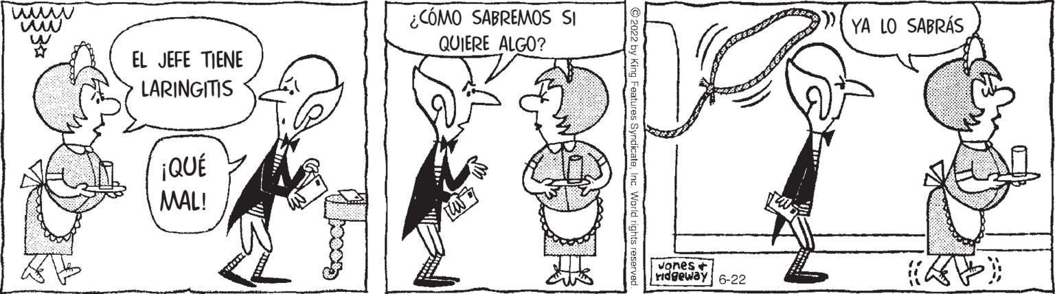 Font OCR: www uw qo EL JEFE TIENE LARINGITIS ¡QUÉ MAL! ¿CÓMO SABREMOS SI QUIERE ALGO? ro vones+ ridgeway 6-22 YA LO SABRÁS www uw qo EL JEFE TIENE LARINGITIS ¡ QUÉ MAL ! ¿ CÓMO SABREMOS SI QUIERE ALGO ? ro vones + ridgeway 6-22 YA LO SABRÁS