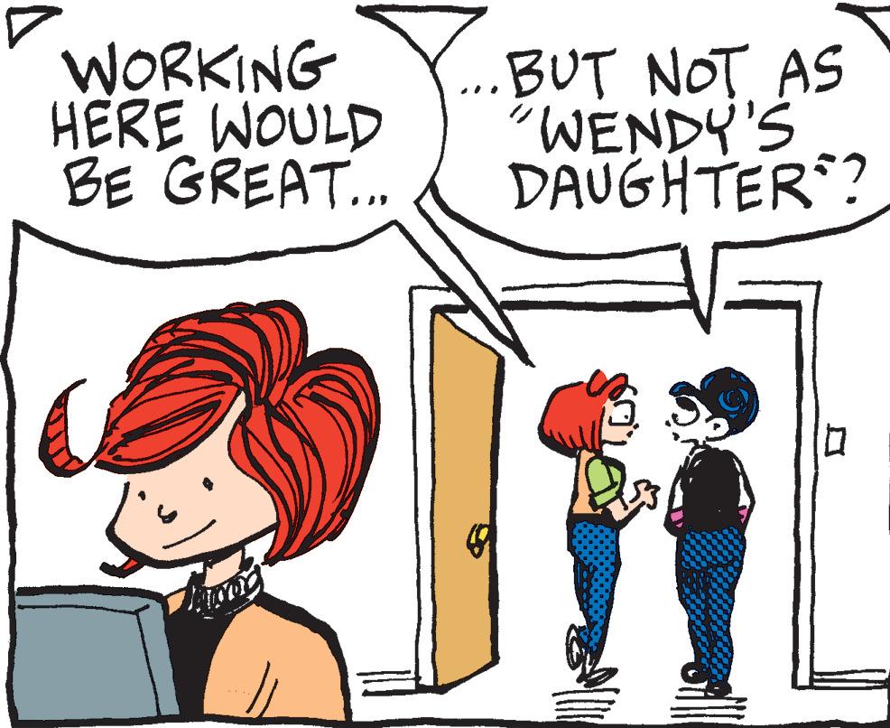 Mammal OCR: WORKING HERE WOULD BE GREAT... Mong ...BUT NOT AS "WENDY'S DAUGHTER? WORKING HERE WOULD BE GREAT ... Mong ... BUT NOT AS " WENDY'S DAUGHTER ?