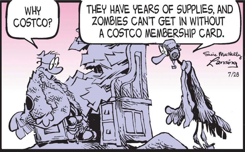 Interaction OCR: WHY COSTCO? THEY HAVE YEARS OF SUPPLIESAND ZOMBIES CAN'T GET IN WITHOUT A COSTCO MEMBERSHIP CARD. Susie MacNelly Lansing 7/28 WHY COSTCO ? THEY HAVE YEARS OF SUPPLIESAND ZOMBIES CAN'T GET IN WITHOUT A COSTCO MEMBERSHIP CARD . Susie MacNelly Lansing 7/28